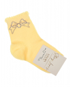 Желтые носки с бантами из стразов