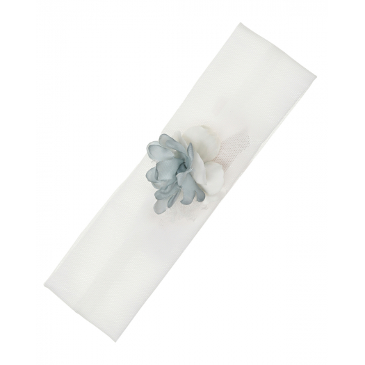 Белая повязка с синим цветком Amaya | Фото 1