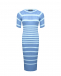 Трикотажное платье в полоску, синее Pietro Brunelli | Фото 1