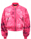 Куртка-бомбер с принтом tie dye, розовая
