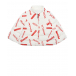 Белая куртка с красным логотипом Moncler | Фото 1