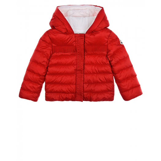 Красная стеганая куртка с капюшоном Moncler | Фото 1