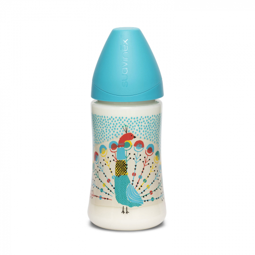 Бутылочка &quot;Peacock&quot; с круглой силиконовой соской 3 потока, 0+ 270мл Suavinex | Фото 1