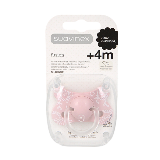 Пустышка Suavinex от 4 мес., анатомическая, силикон, розовая  | Фото 1