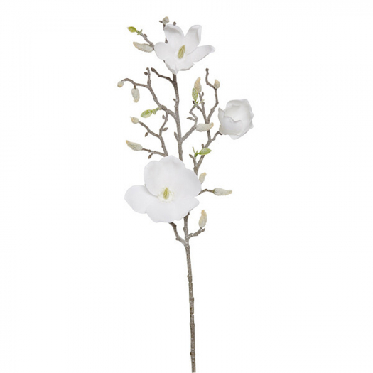 Декор Ветка магнолии (1 цветок) белоснежная, 79 см Holiday Classics | Фото 1