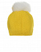 Желтая шапка с двухцветным помпоном Catya | Фото 2
