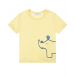 Желтая футболка с вышивкой &quot;носорог&quot; Sanetta fiftyseven | Фото 1