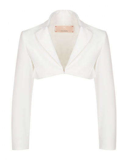 Белый укороченный пиджак Elisabetta Franchi la mia bambina | Фото 1