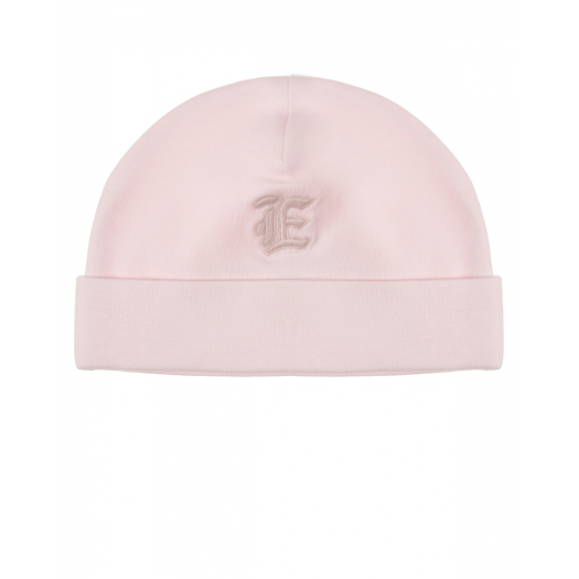Розовая шапка с вышитым лого Ermanno Scervino | Фото 1