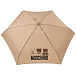 Бежевый зонт с принтом &quot;мишка&quot;, 17 см Moschino | Фото 3