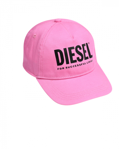 Бейсболка с черным лого, розовая Diesel | Фото 1