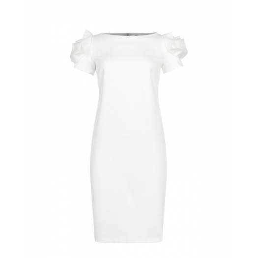 Платье молочного цвета с рюшей Pietro Brunelli | Фото 1