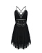 Мини-платье с кружевными вставками, черное Charo Ruiz | Фото 4