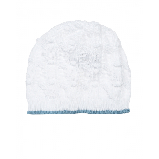 Белая шапка с синим кантом Marlu | Фото 1