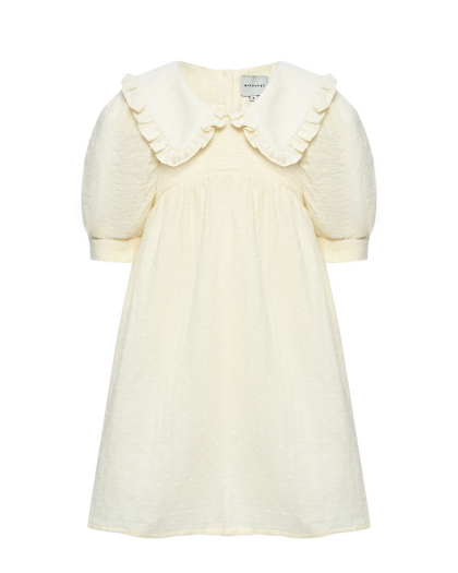 Платье с рукавами-фонариками, белое Mipounet | Фото 1