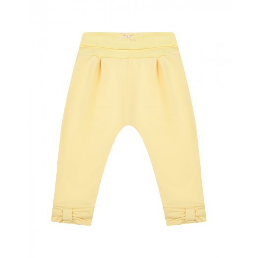Желтые спортивные брюки с бантами Sanetta fiftyseven | Фото 1