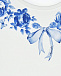 Белая футболка с синим цветочным принтом Monnalisa | Фото 3