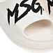 Шлепки с черным логотипом, белые MSGM | Фото 6