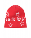Красная шапка с принтом "Rock Star"