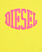 Укороченная футболка с розовым лого, желтая Diesel | Фото 3