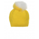 Желтая шапка с двухцветным помпоном Catya | Фото 1