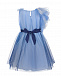Голубое платье с аппликацией &quot;цветок&quot; на поясе Monnalisa | Фото 3