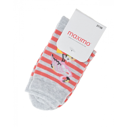 Полосатые носки с принтом &quot;фламинго&quot; MaxiMo | Фото 1