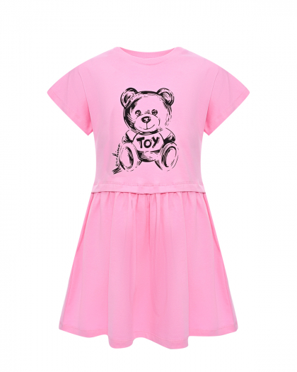 Платье с принтом &quot;медвежонок&quot;, розовое Moschino | Фото 1