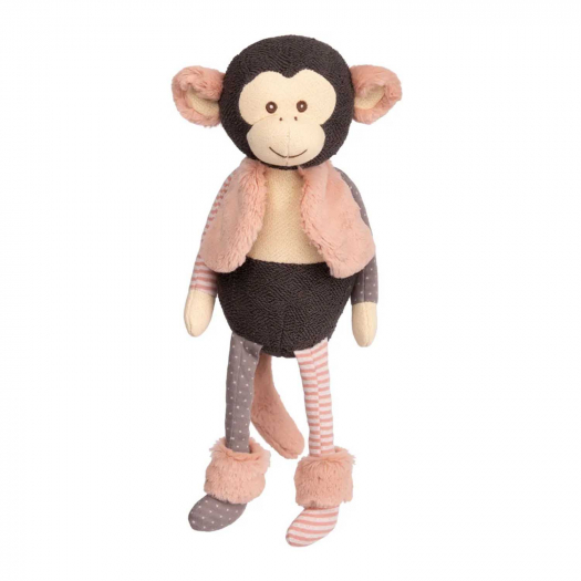 Мягкая игрушка Обезьянка Happy Amelia, серый в розовой жилетке, 37 см Bukowski | Фото 1