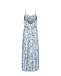 Платье-макси на бретелях с голубым принтом флора, белое Dan Maralex | Фото 9