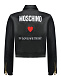 Куртка из эко-кожи с вышивкой &quot;In love we trust&quot; Moschino | Фото 4