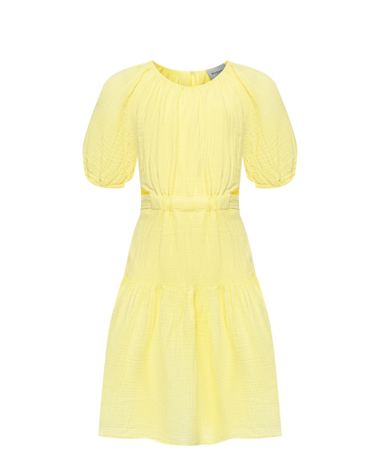 Платье с рукавами-фонариками, желтое Mipounet | Фото 1