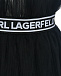 Юбка ярусная из фатина с логотипом на резинке, черная Karl Lagerfeld kids | Фото 3