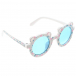 Бело-розовые очки с принтом &quot;Розы&quot; Monnalisa | Фото 1