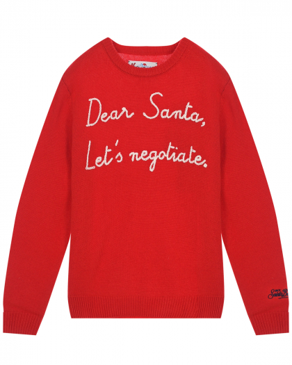 Джемпер с вышивкой &quot;Dear Santa Lets negotiate&quot; Saint Barth | Фото 1