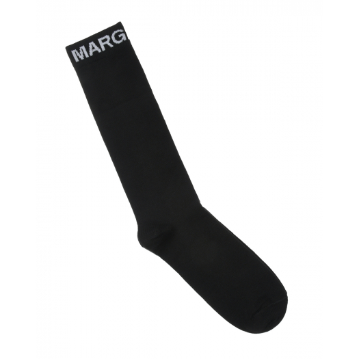 Черные носки с белым лого MM6 Maison Margiela | Фото 1