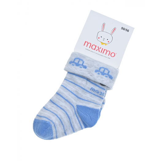 Голубые носки в полоску MaxiMo | Фото 1