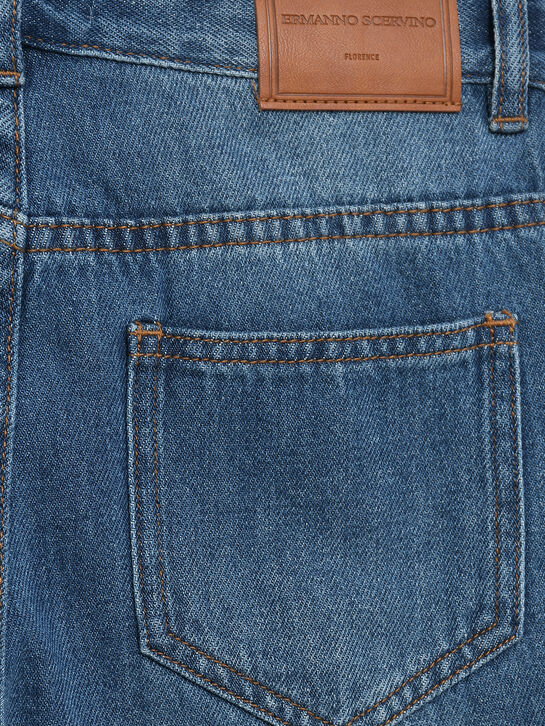 Джинсы широкие, синие Ermanno Scervino | Фото 4