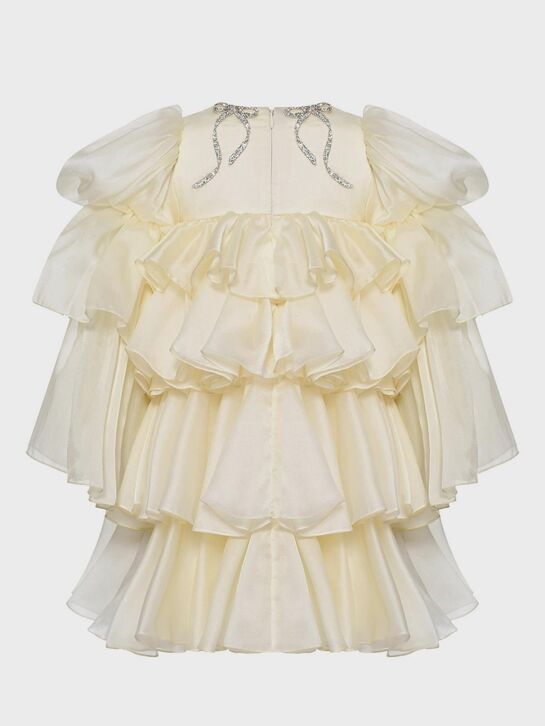 Платье с серебряными бантиками из страз Maison Ava | Фото 3