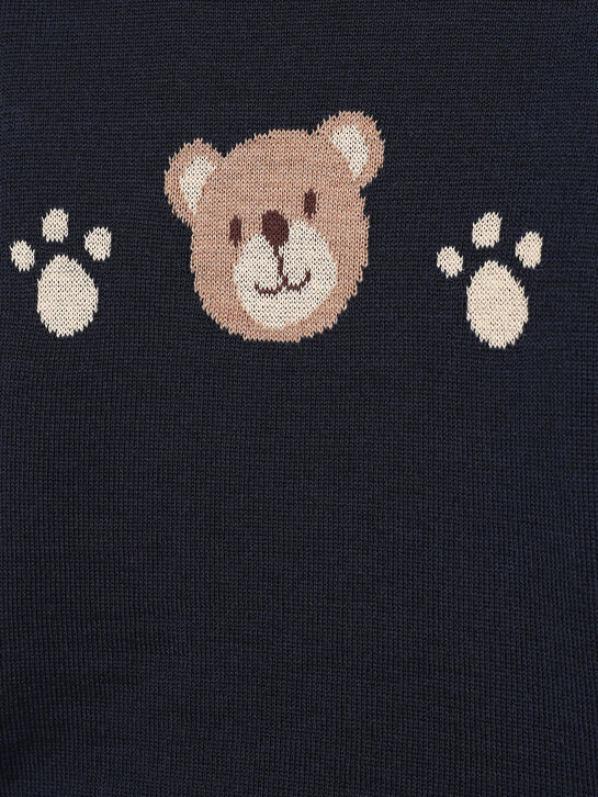 Джемпер, принт мишка и лапки Maglificio di Verona | Фото 3