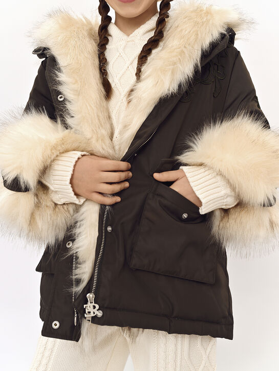 Куртка-парка с отделкой эко-мехом Ermanno Scervino | Фото 6