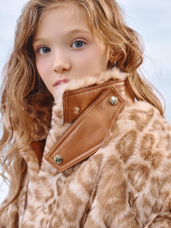 Шуба их эко-меха, леопардовый принт Chloe | Фото 4