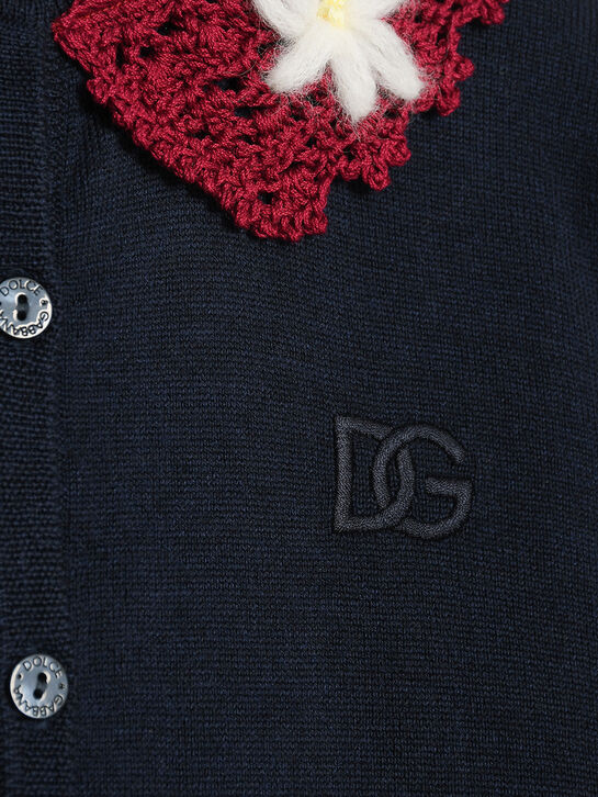 Кардиган с красным воротником, синий Dolce&Gabbana | Фото 7