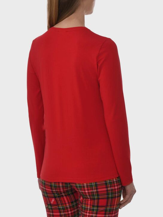 Пижама с брюками в клетку, красная Eirene | Фото 4