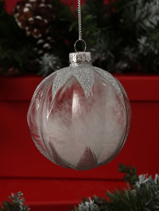 Елочные подвески Шары с серебристыми блестками, 8 см Goodwill | Фото 2