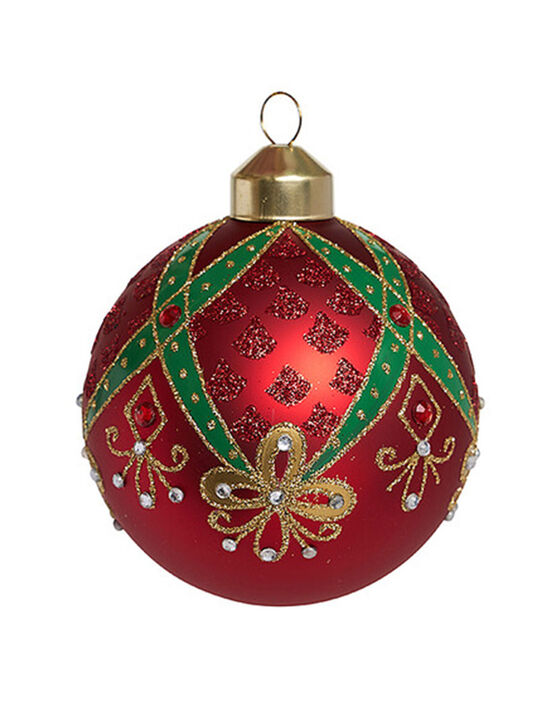 Шар &quot;Магия Рождества&quot; красный (стекло) 8 см Holiday Classics | Фото 1