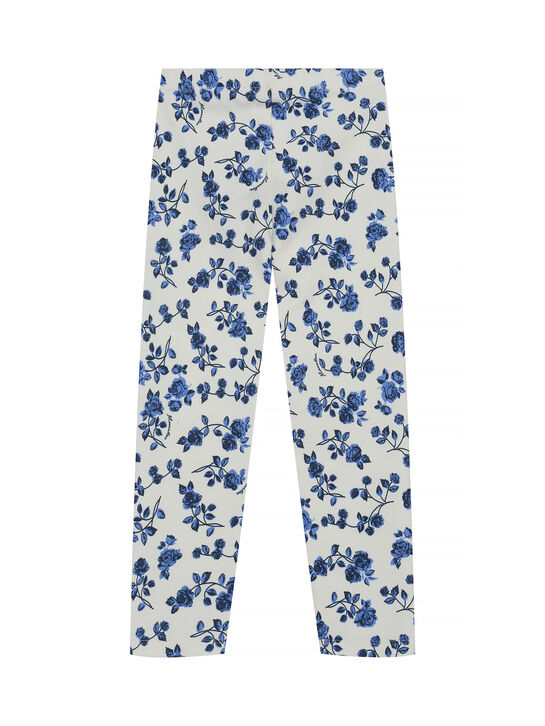 Леггинсы с цветочным принтом, белые Monnalisa | Фото 2
