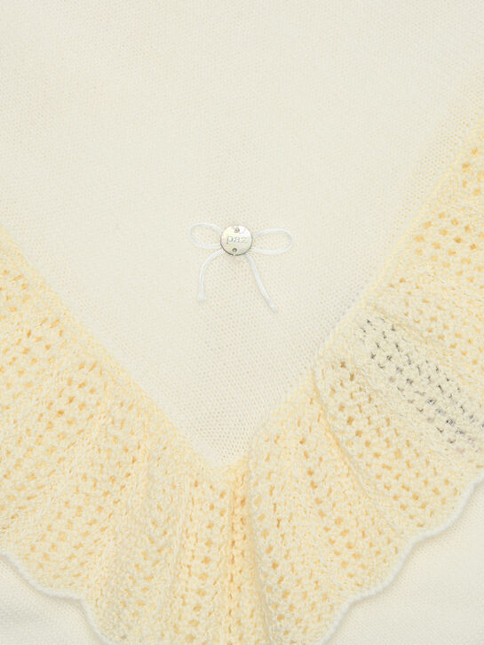 Плед вязаный, кремовый Paz Rodriguez | Фото 4