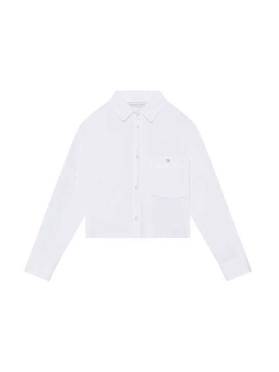 Рубашка укороченная с вышивкой Monnalisa | Фото 1