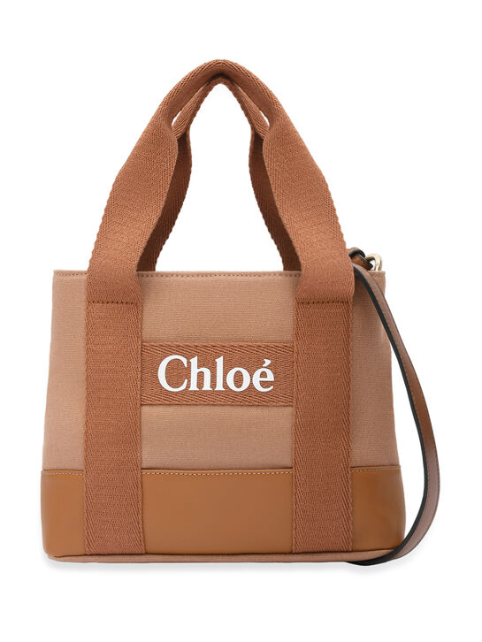 Сумка с лого, бежевая Chloe | Фото 4